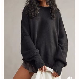 Free People Easy Street Tunic Sweater - Size M, Black